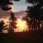 Coucher de soleil en sortant de la classe. C'est plus sympa qu'à l'école !